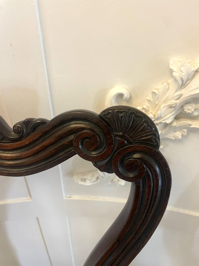 Outstanding Quality Antique Regency Set of 8 Carved Rosewood Dining Chairs - Image 13